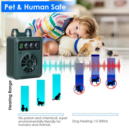 US Local 1Pc Anti-barking Device 49.2Feet Sensing Ultrasonic Bark Deterrent With 4 Frequency Levels 4 Sensitivity Levels Indoor Outdoor Dog Bark Control