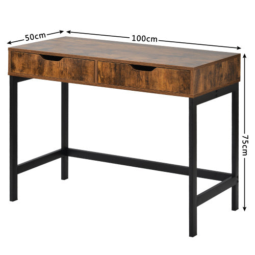UK Local Computer Desk Dressing Table With 2 Drawers Work Table Home Office Table Industrial
