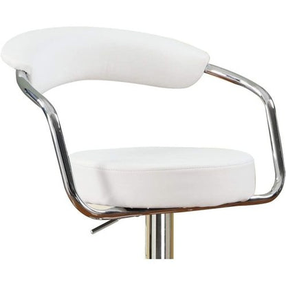 US Local Contemporary Style White Color Bar Stool Counter Height Chairs Set Of 2 Adjustable Swivel Kitchen Island Stools