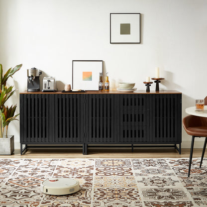 US Local Cabinet With Flat Noodles Grating Stripe Door