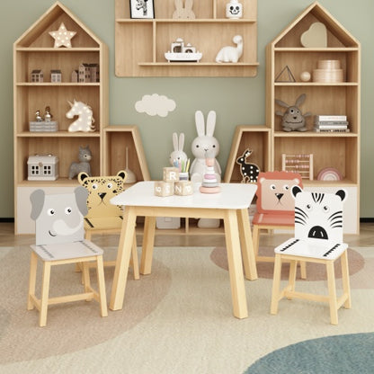 US Local Solid Wood Children's Table And Chair 5-piece Set