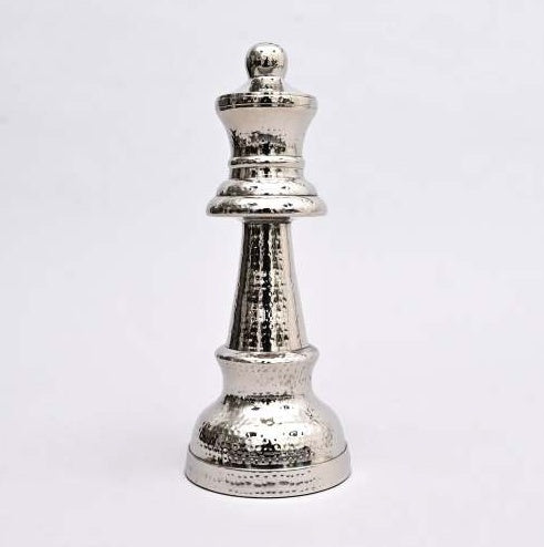 US Local Decorative Hammered Nickel Finish Chess Horse Sculpture