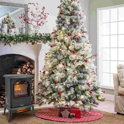 US Local 1500w Vertical Fireplace Machinery Fake Firewood Single Color 2 Quartz Tubes Black