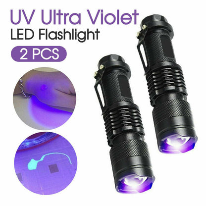 US Local UV Ultra Violet Flashlight Handheld Blacklight Small Flashlight 395nm Mini Light Inspection Lamp Pen Torch Detector For Dog Pet Urine Stains, Bed Bugs And Scorpions
