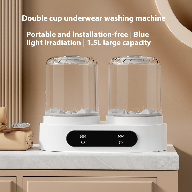 Double Bucket Laundry Cup Mini Underwear Washing Machine