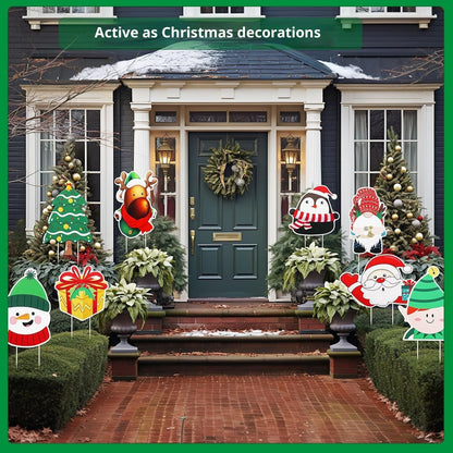 US Local Christmas Garden Signs Set Of 8