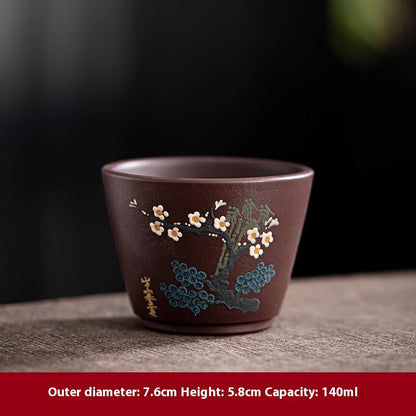 Yixing Purple Sand Pile Painting Personal Cup