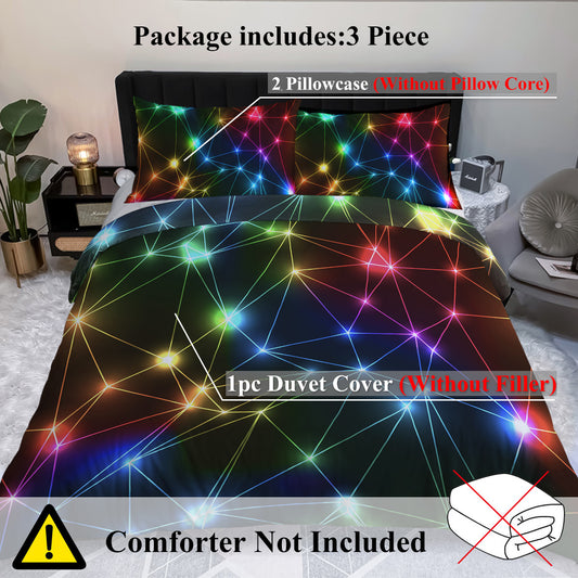 US & UK Local Gorgeous Starlight Duvet Cover Set Single 3pcs Colorful Microfiber Kids Bedding Set