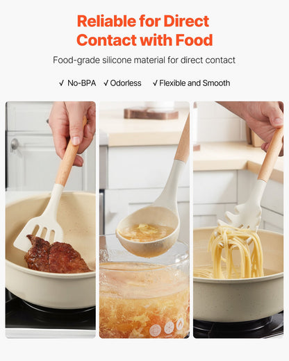 US Local 34 PCS Kitchen Cooking Utensils Set Silicone Spatula Spoon Tools Heat Resistant