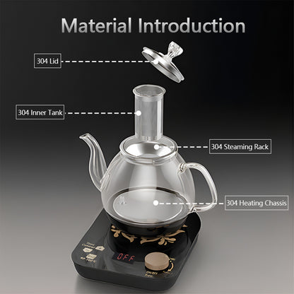 US Local Professional Multi-functional Glass Teapot  800ml Fast Heating Cooking And Brewing Integrated Electric Kettle With Stainless Steel Filter
