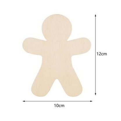 US Local 30 Pieces Of Unpainted Gingerbread Man Slices For Painting DIY Handmade Christmas And Halloween Supplies