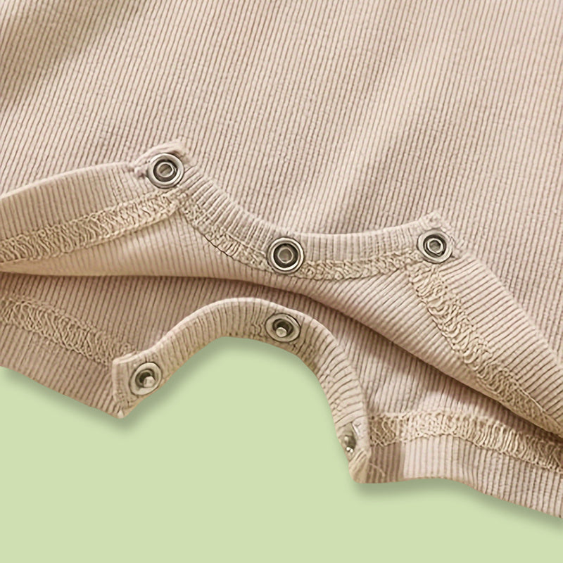 US Local 3-Pack Baby Boys One-Piece Romper Set, Long Sleeve Ribbed Button Jumpsuit