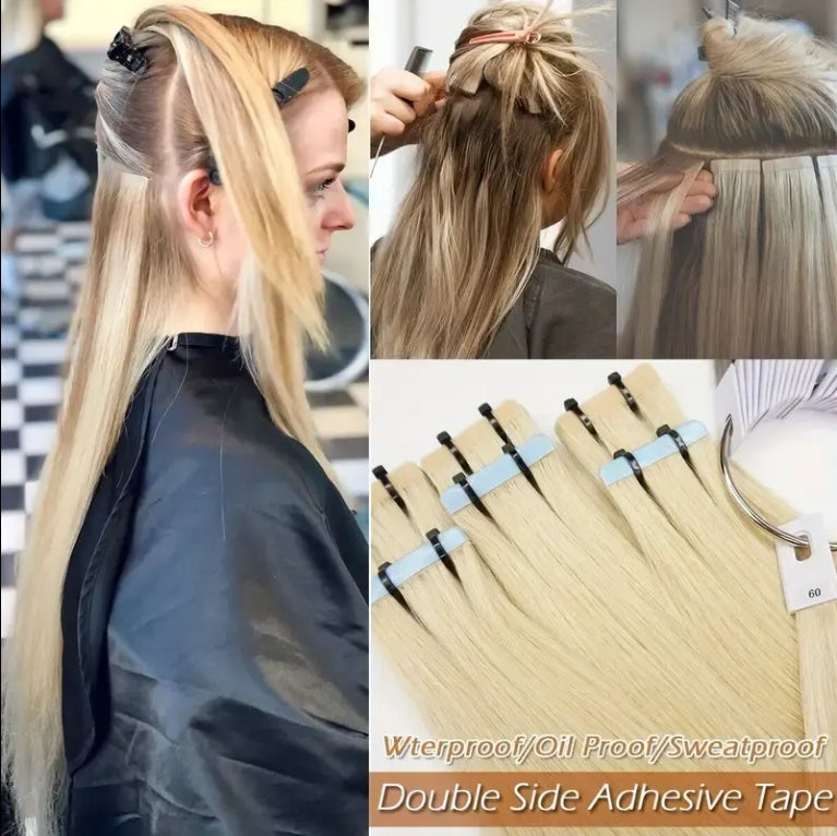 US Local 2 Hair Extension Tape Human Hair Virgin Remy Straight Tape Human Hair Extension 20 Pieces Of 50g Pack