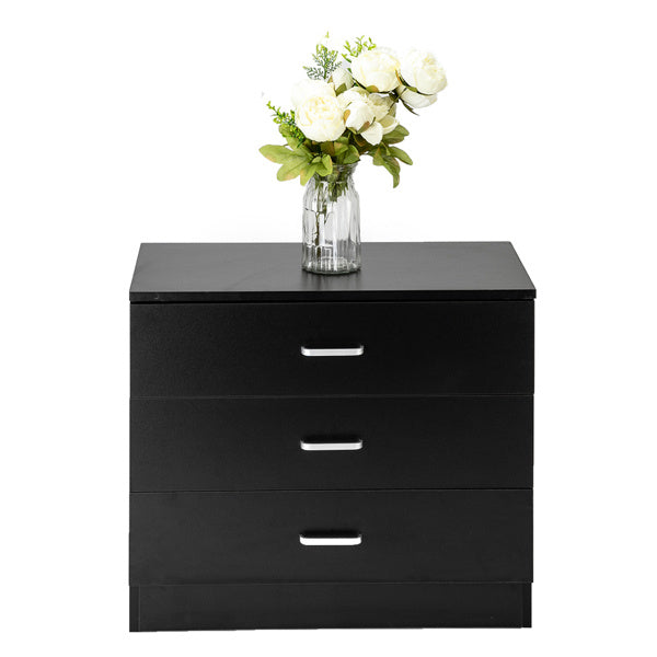 US Local 3 Drawers Bedside Table Black