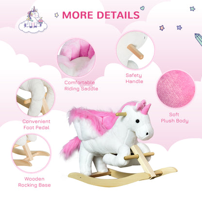 US Local Unicorn Baby Rocking Horse Toy for Kids with Lullaby Song