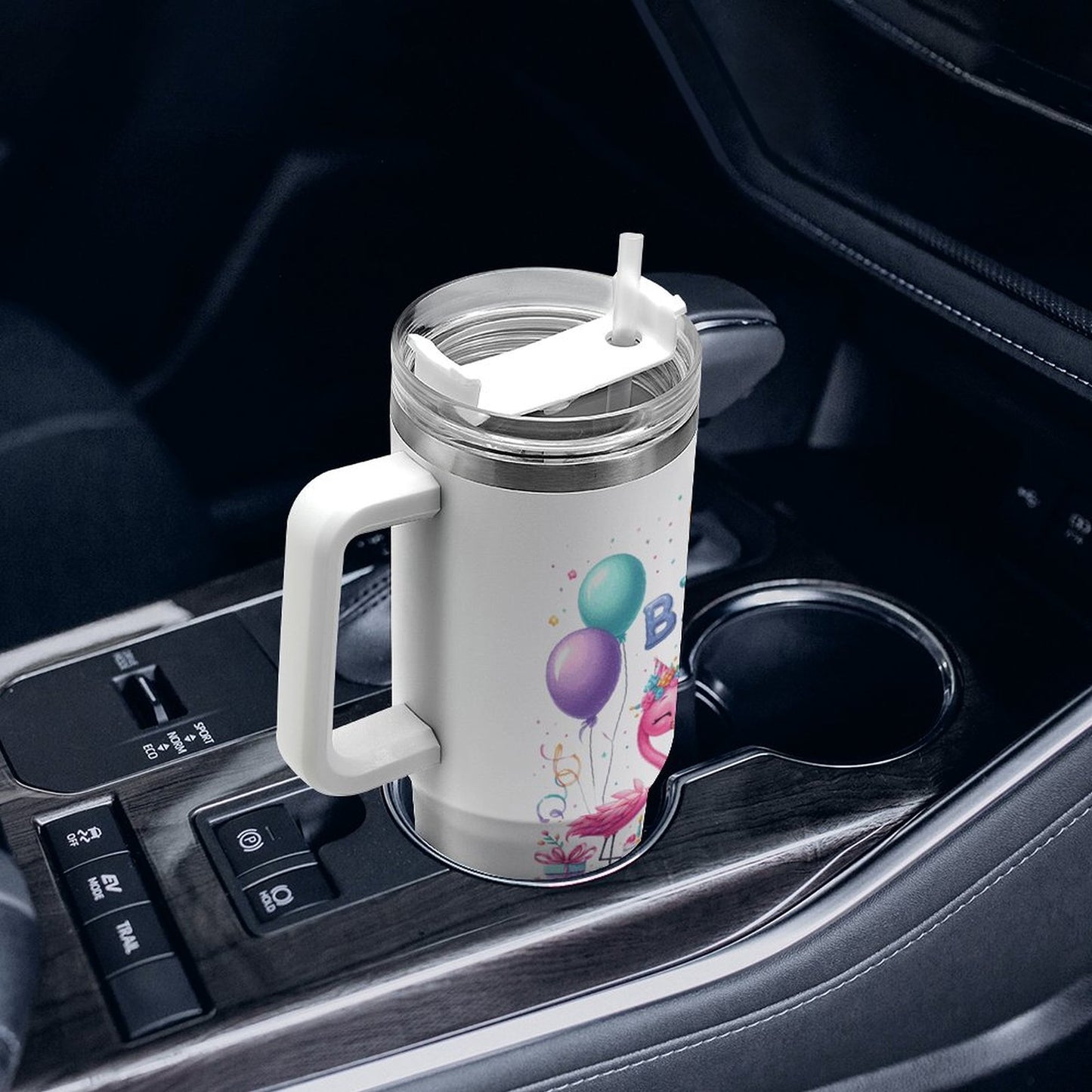 PHDT00510 POD US Local Tumbler 40oz Large Capacity Car Cup Flamingo, Birthday