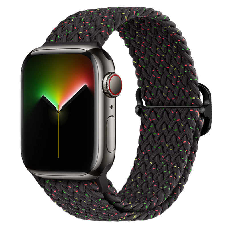 Double Loop Nylon Loop Woven Rainbow Watch Strap