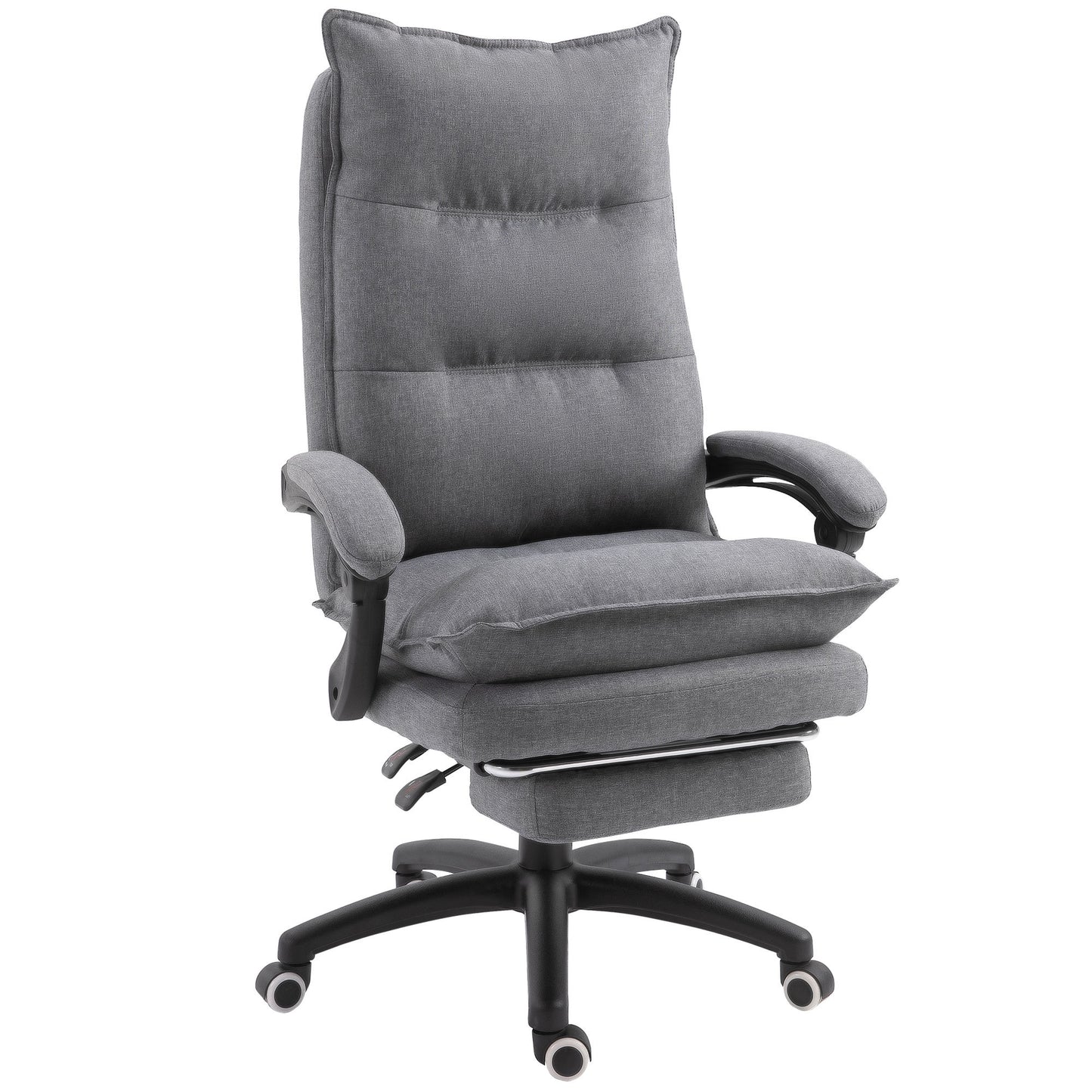US Local Vinsetto Executive Office Chair, 360 Swivel, Adjustable Recliner With Retractable Footrest, Gray
