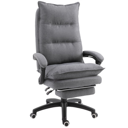 US Local Vinsetto Executive Office Chair, 360 Swivel, Adjustable Recliner With Retractable Footrest, Gray
