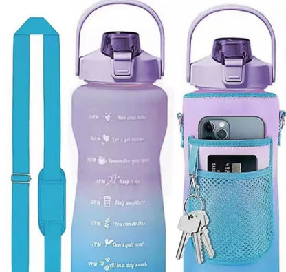 Outdoor Portable Travel With Scale Transparent Water Bottle Cup Set