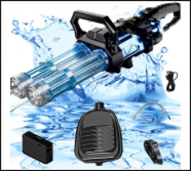 US Local Double-barreled Gatling Water Gun Black New Cool Blue Version Toy