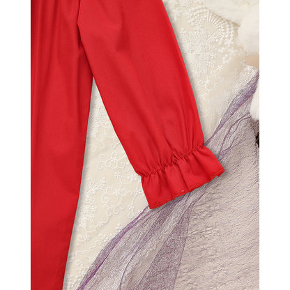 US Local Toddler Kids Baby Girls Christmas Dress Christmas Wreath Embroidered Party Dresses With Headband