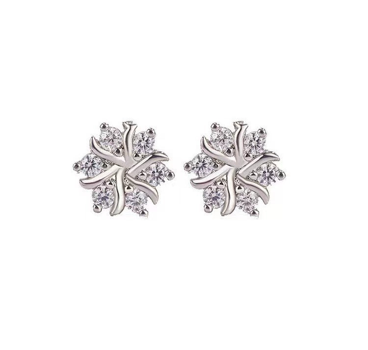 Snowflake Ear Stud Ear-caring Earrings Female Compact Temperamental High Sense