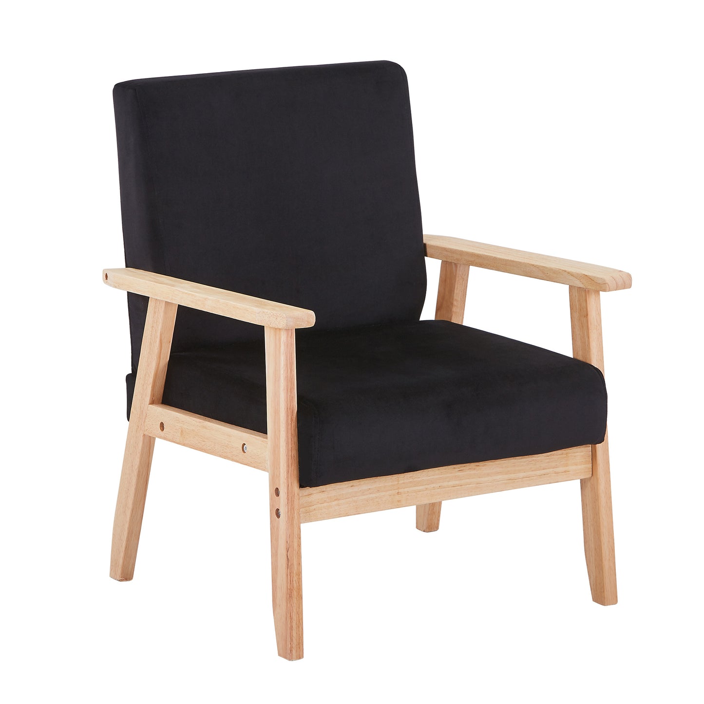 US Local Velvet Accent Chair Relaxing Armchair With Solid Wood Frame For Living Room