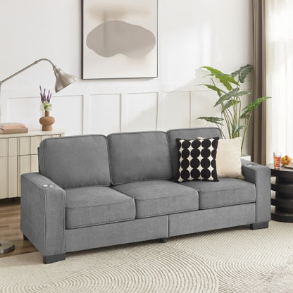 US Local 83.86Corduroy Fabric Sofa,Modern Compressed Couch,3-Seater Sofa, Furniture For Living Room,Bedroom,office