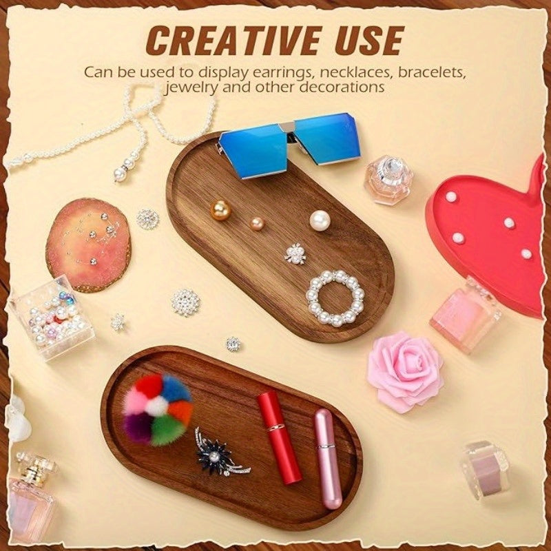 2pcs LDQ Elegant Wooden Serving Tray - Japanese Style, Space-saving Design, Perfect For Home Decor And Kitchen Accessories