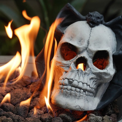US Local Demon Skull Gas Fireplace, Suitable For Ventless Or Ventless Propane, Gel, Ethanol, Electric, Outdoor Fireplaces And Fire Pits, Halloween Decorations - Patent Pending