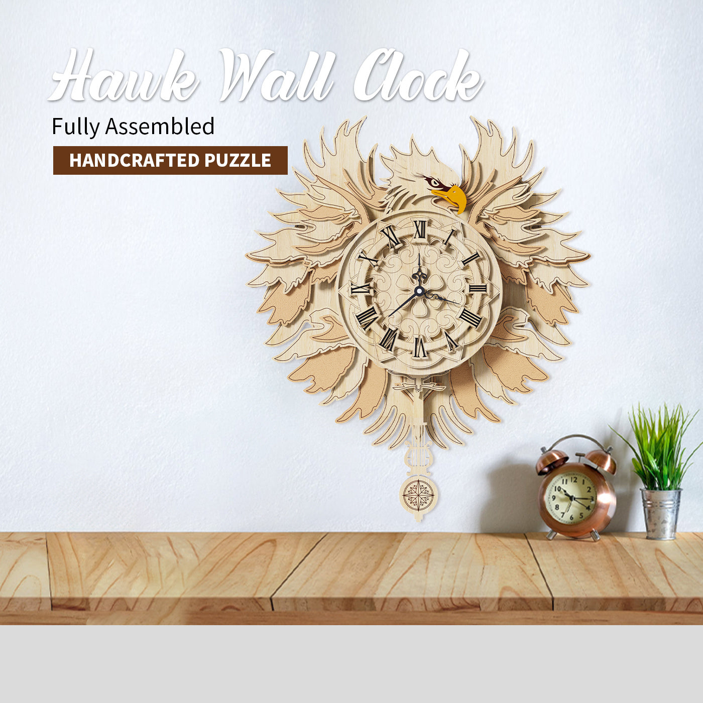US Local Home Fashion Minimalist Hawk With His Wall Clock Puzzle Toys