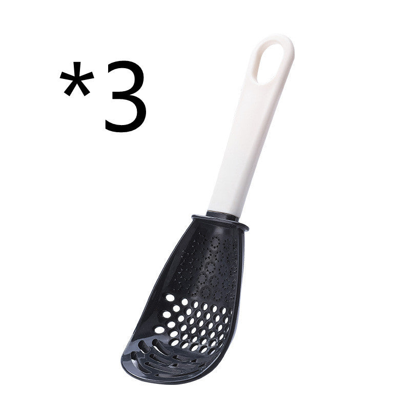 USA Local Multifunctional Slotted Spoon Grinding Cooking Spoon Mashed Auxiliary Food Ginger Garlic Spoon Press Potatoe Stir-frying Spatula Kitchen Gadget