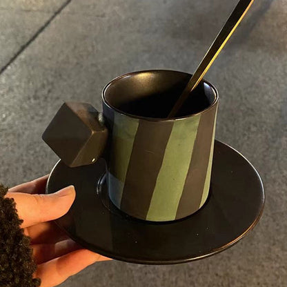 Hand Frosted Coffee Cup And Saucer Set