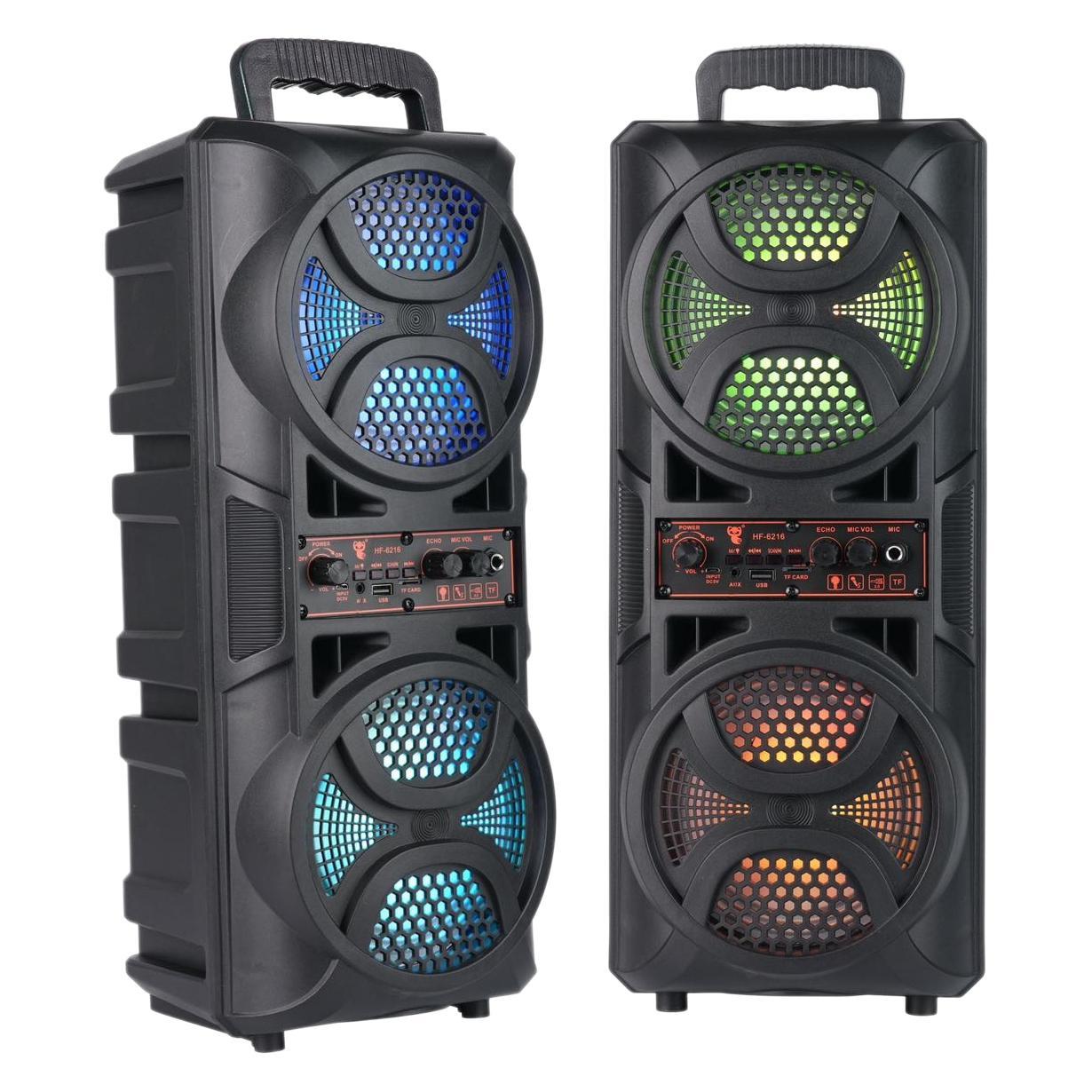 US Local Portable Square Dance Double 65-inch RGB Large Volume High Sound Quality Plug-in Card Bluetooth Speaker