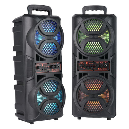 US Local Portable Square Dance Double 65-inch RGB Large Volume High Sound Quality Plug-in Card Bluetooth Speaker