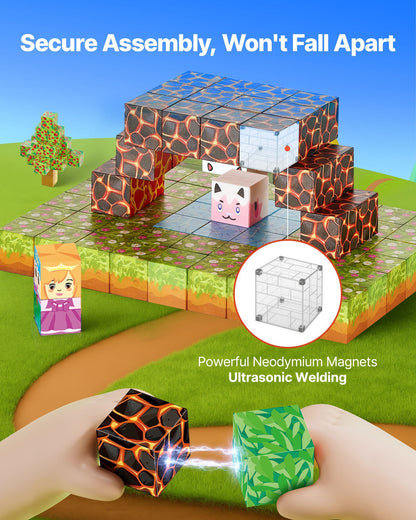 US Local Magnetic Blocks 150 PCS Forest Castle Set STEM Montessori Sensory Toys