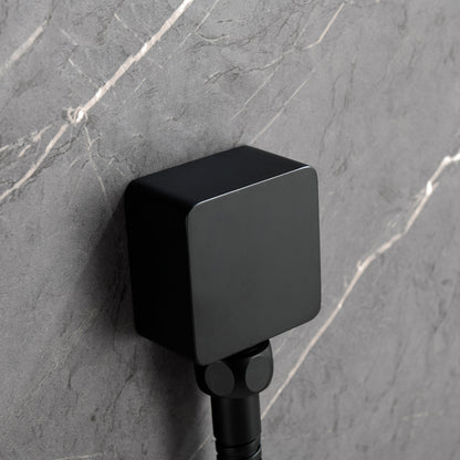 US Local Shower System With Shower Head, Hand-held Shower, Slide Bar, Spray, Shower Arm, Hose, Valve Trim And Lever Handle