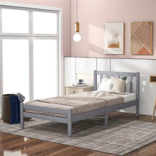 UK Local Wooden Bed Frame, Single Bed 3ft Solid Wooden Bed Frame, Bedroom Furniture For Adults, Kids, Teenagers ,90 X 190 Cm