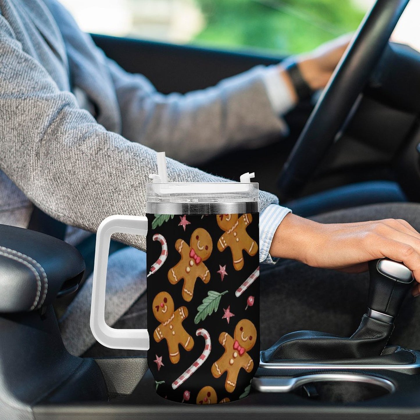 POD US Local 40oz Large Capacity Car Cup Christmas Gingerbread Man