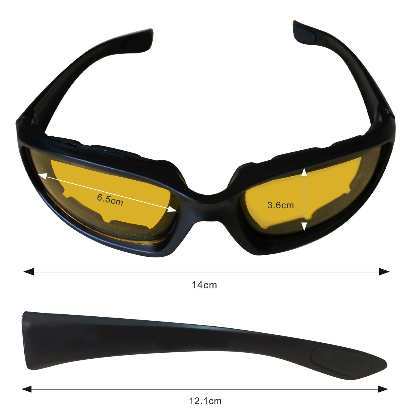 US Local Cycling Sunglasses Chopper Outdoor Sports Glasses For Men Wrap Around UV400 Protection For Fishing Night Driving Glasses Wind Resistant Yellow Lens