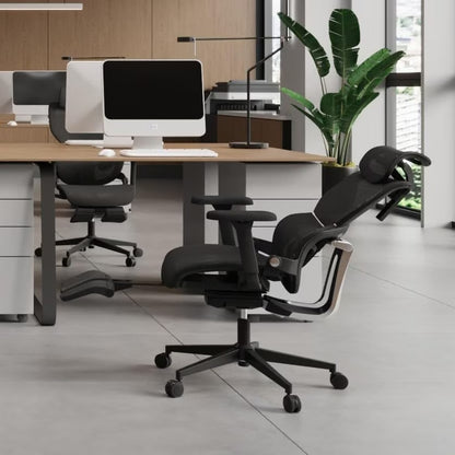 US Local Ergonomic Office Chair With Footrest Home Office Chair With Soft Rubber Lumbar Support Tilt Mesh Computer Chair