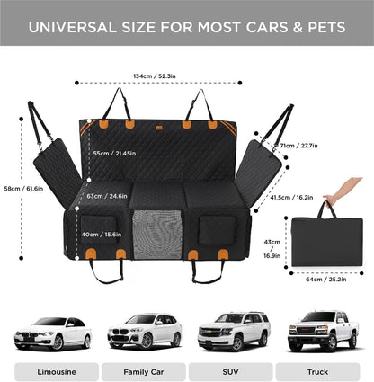US Local Made4Pets Pet Dog Car Back Seat Cover Back Seat Extension Pad Can Bear 400 Pounds Waterproof And Non-slip Dog Car Hammock Eight-layer Hard Bottom With PE Foam Easy To Install And Clean