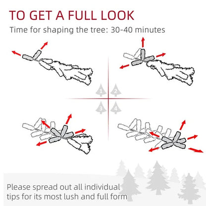 US Local HOMCOM 8' Artificial Pencil Christmas Tree, Slim Xmas Tree With 618 Realistic Branch Tips And Plastic Stand, White