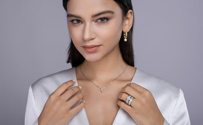 US Local Vanilla - A Fashionable And Luxurious Jewelry Piece Set With 3-carat Moissanite S925 Sterling Silver And Platinum-plated Diamond