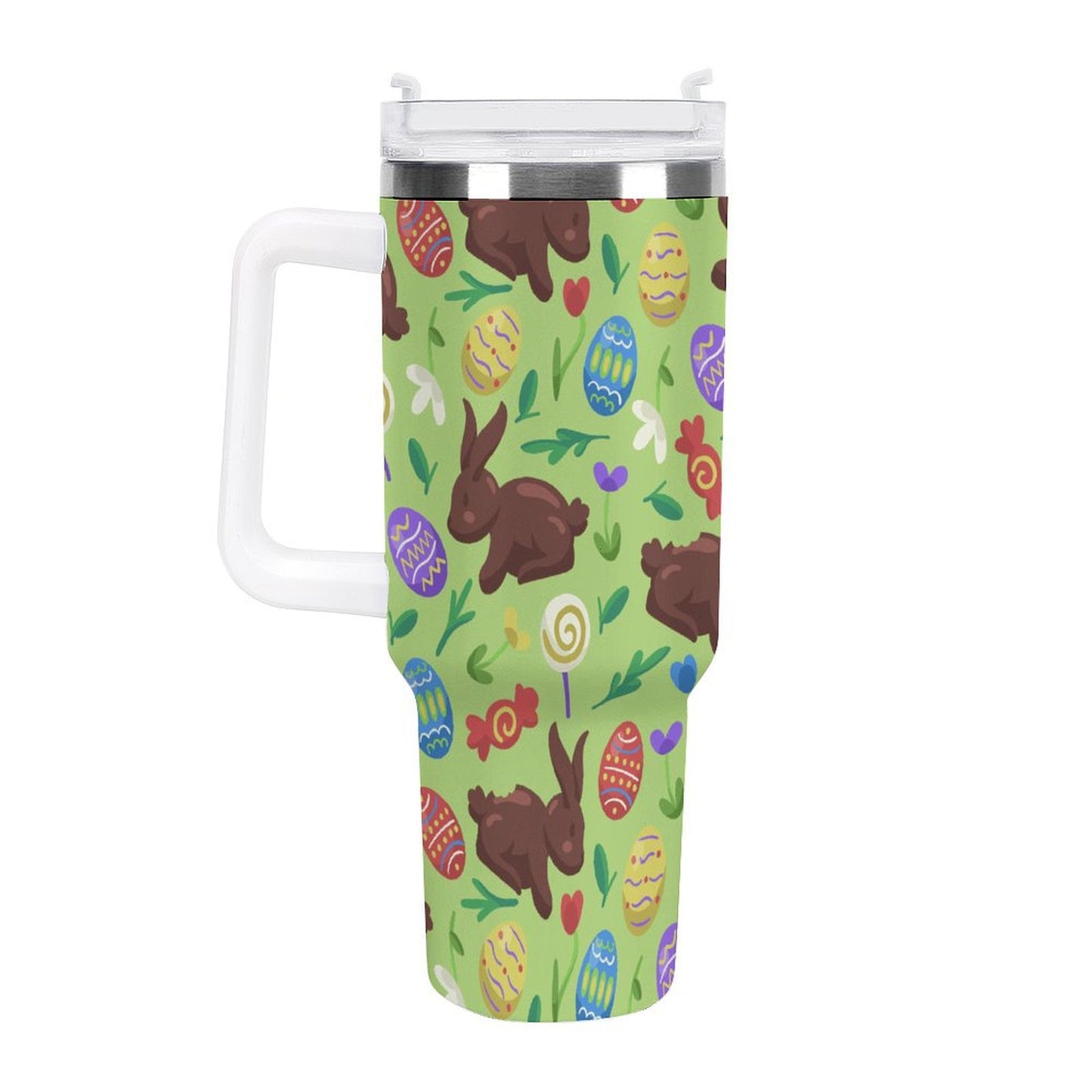 PHDT00527 POD US Local Tumbler 40oz Large Capacity Car Cup Green, Easter, Rabbit