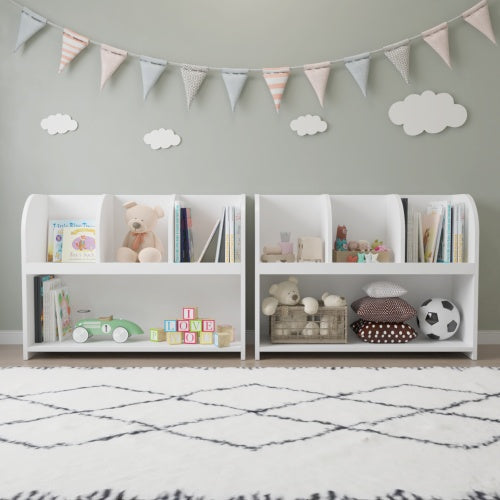 US Local Kids Bookcase With 4 Compartments