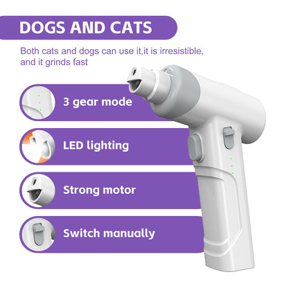 US Local Cat Nail Clippers & Dog Nail Clippers Trimmers For Large Medium Small Dogs Cats Claw Trimmer Quick Sensor And Safety Guard USB Rechargeable With LED Lights Dogs Nail Trimmer