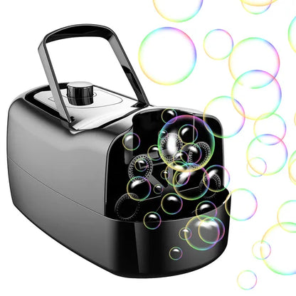 US Local Bubble Maker Automatic Bubble Blower Portable Bubble Blowing Machine With 2 Speeds Handle 3000-4000 Bubbles Per Minute Plug-In Battery Powered