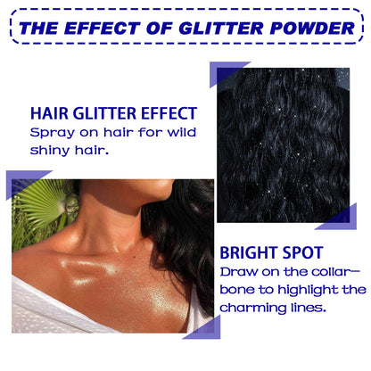 US Local Brightening Glitter Spray Collarbone Hair Halloween Party Nightclub Dress Film Highlighter Spray Powder